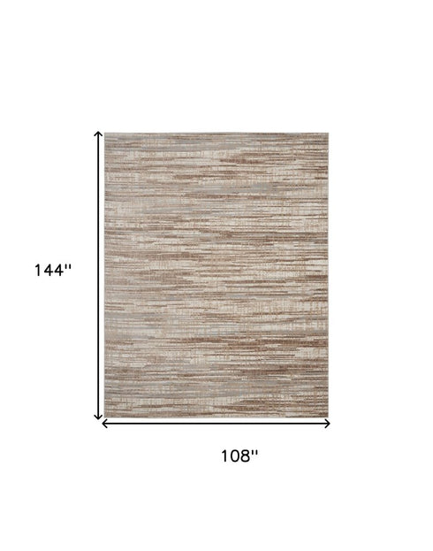 9' X 12' Ivory and Gray Abstract Non Skid Area Rug